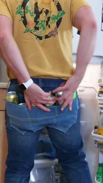 This man made Jeans with just one BIG butt pocket!!!