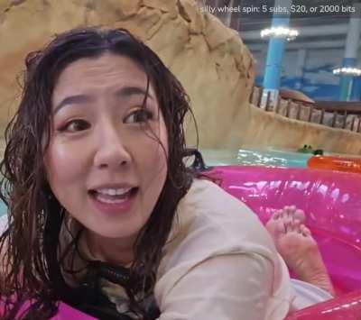 Fuslie at water park with ExtraEmily - April 2024