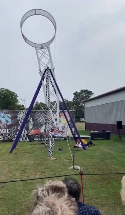 Carnival guy doing the “Circle of Death” almost shows why it is named such(major thunk, but he survives)