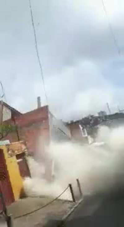 House fall in Mauá city, Brazil. Aug 22, 2020
