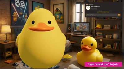 made a stream where an AI roasts you... also its a duck