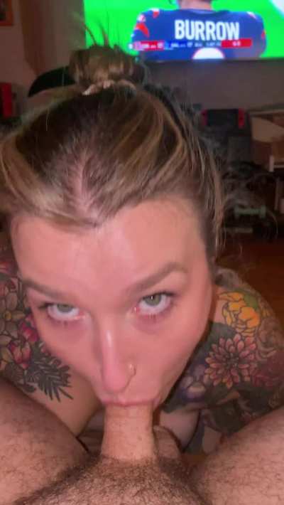 Blowjobs and football, what more could a man want?