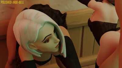 Dva and Ashe Costumed Up And Doggystyled