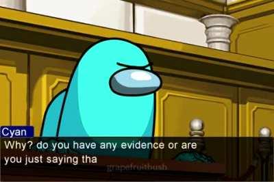 Among Us ace attorney but in a public lobby