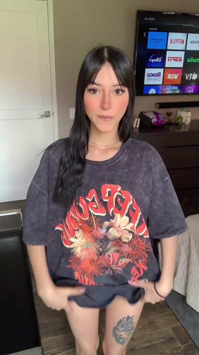 Lover wearing oversized but not bra, easy way to get my boobs whenever you want