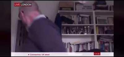 Dad goes bezerk, when son interrupts interview...