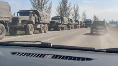 Russian columns advance to the Donbas region