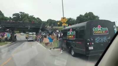 Here’s another view of the bridge post repaint today.