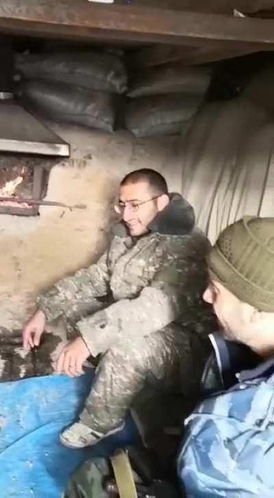 Armenian barbecue on the frontline. Mmmm im getting hungry