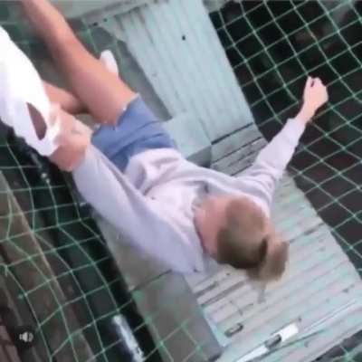 Forget that I’m hanging from a rooftop and need to fix skirt