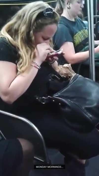 Blowing a line on a city bus