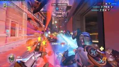 Decided to try out a 'reverse' volskaya sym strat in quickplay, tping over the gap the wrong way, and it went much better than it had any right to (audio isn't great, you can only really hear me and not my teammates)