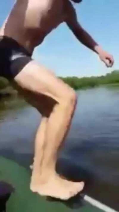 After jumping he comes to know the depth of the water