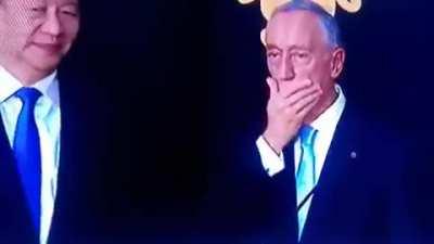 Portuguese President drooling himself in front of Chinese President