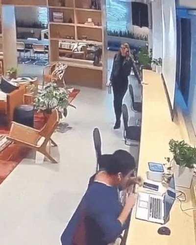 Reevaluating her shoe selection right there...