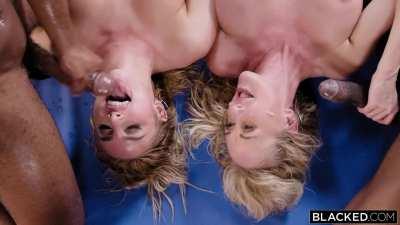 Brandi Love and Kenzie Anne HOT Interracial Foursome: Cum In Mouth!