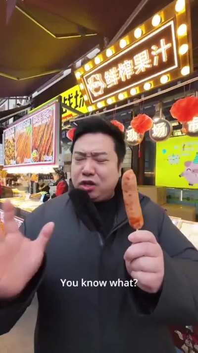 In China, there's a guy who imitates Trump to sell food.