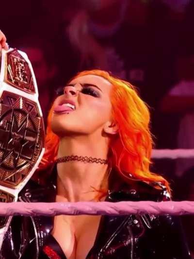 The way she licks that title 👅 (Gigi Dolin / Priscilla Kelly)