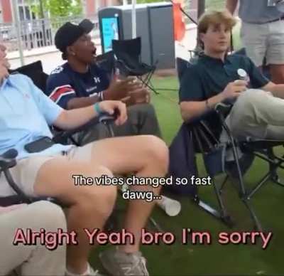 Atmosphere got so hostile for no reason just because one person decided he shouldn’t be there