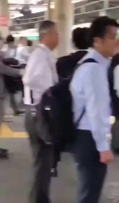To escape after groping two girls on a Japanese train
