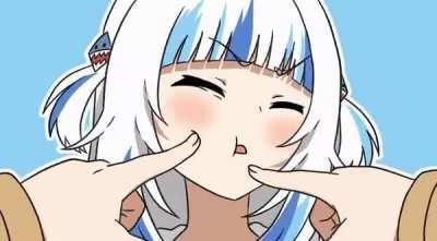 Oh no I&rsquo;m poke gura cheeks, who going to stop m-( she bite my head off )