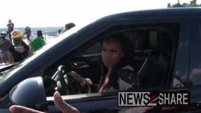 Innocent woman threatens to shoot after her car is surrounded by highly aggressive liberal BLM protestors