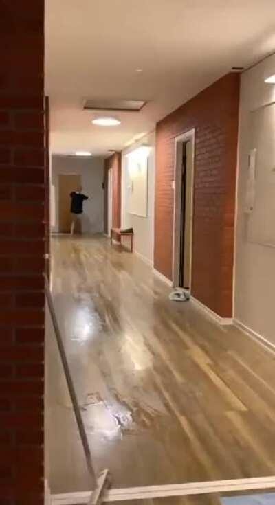 Slide through the hallway and win a prize.