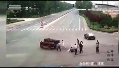 Guy gets run over by his own car 3 times