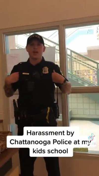 crazy lady yells at calms for doing their job.