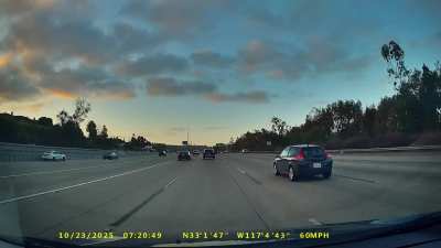 [oc] Volvo driver would rather read her phone than maintain a lane.