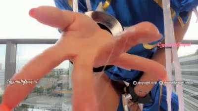 Hot JOI from a slutty cosplayer dressed as Chun-Li from Street Fighter