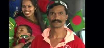 Creepy cricket fan who just can’t stop staring at the camera.