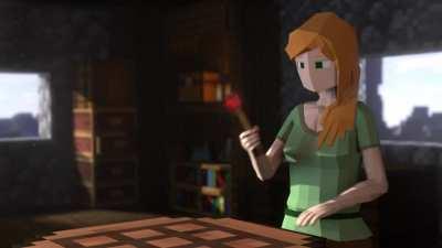 Alex crafts a redstone torch