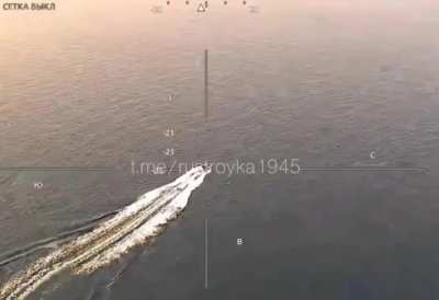 New Russian loitering munition＂Klin＂ targets Ukrainian USV in Black sea