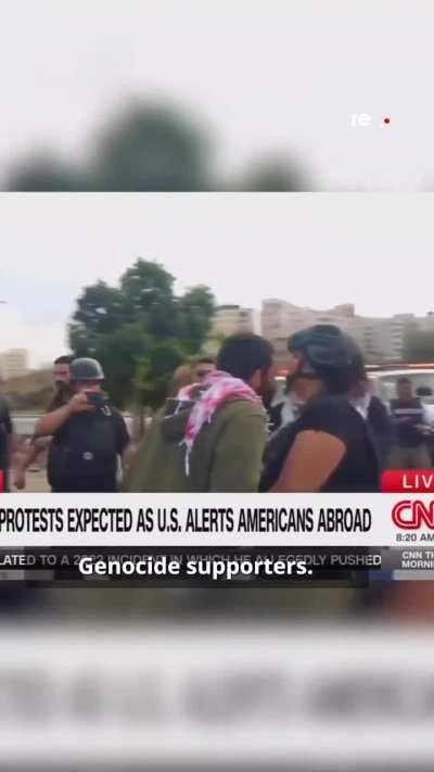 “You are genocide supporters! You are not welcome here!