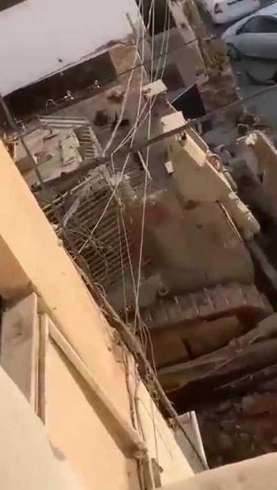 Video showing ISF bulldozers destroying Jenin Refugee Camp roads and infrastructure. 3 Palestinians were killed, and 25 were injured (7 critical injuries) in the ongoing IDF aggression on Jenin.