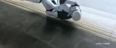 The way that the helmet bounces off!