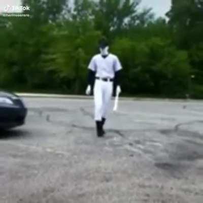 Batter gets hit by e car and friking dies video by herrreeerere on tiktok
