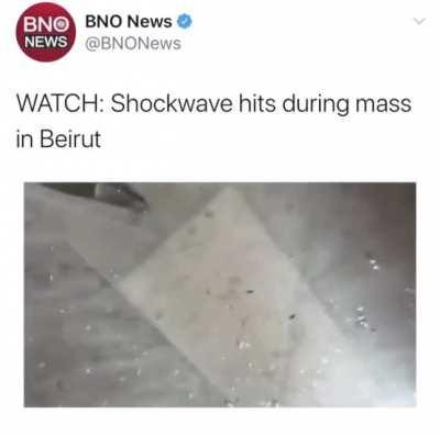 Shockwave from explosion in Lebanon rocks church