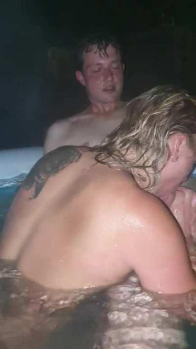 Blowing the BJ virgin neighbour with my hubby watching [mfm]