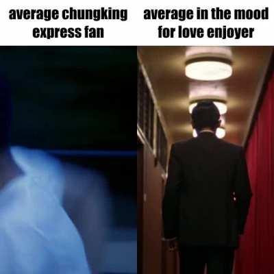 the virgin running to keep from crying vs the chad standing still in the middle of the hallway