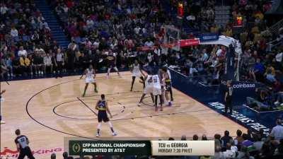 [Highlight] Larry Nance Jr. grabs the offensive rebound and comes up a bit short on the shot afterwards