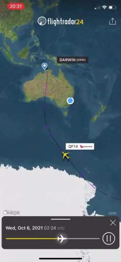 Argentina to Australia 9000+miles in 18hrs via Antarctica