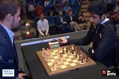 magnus carlsen vs vidit gujrathi, the shortest chess game of magnus's career!