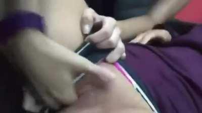 Three fingers deep at the campus parking lot