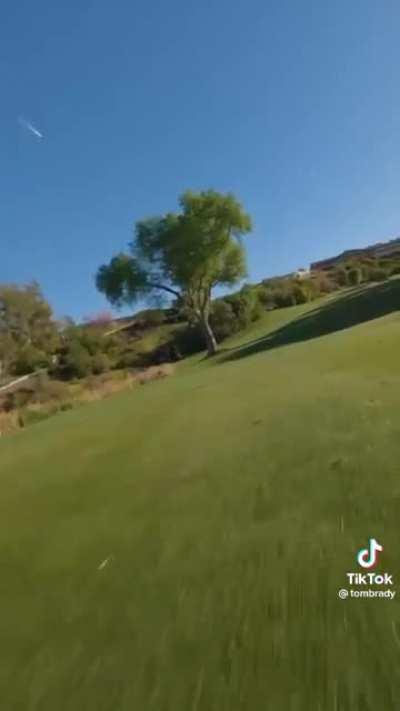 Amazing drone POV of Tom Brady’s hole in one