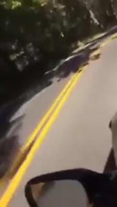 Guy pushes car down hill and nearly dies