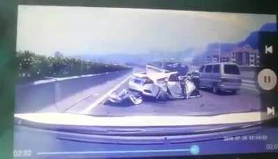 Fuzhou, China: Honda Civic Rear Ends Truckbed, a Fatal Mistake