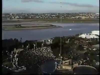 It reminded me of Sam doing the high dive from Bugs Bunny