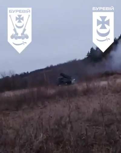 Missile unit of the Bureviy Brigade - with the second missile of the BM-21 